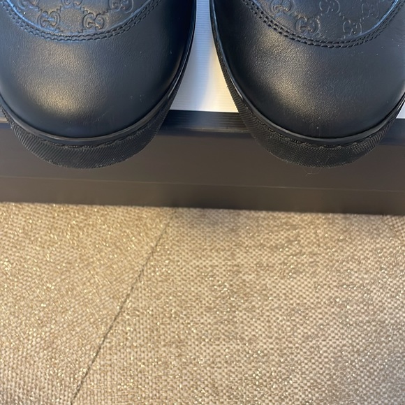 GUCCI Authentic Black Leather High Top Women’s Sneakers with box - Picture 15 of 15